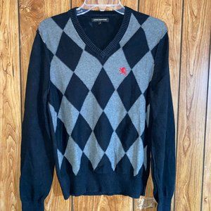 Men's Express V-Neck Argyle Style Sweater Size S